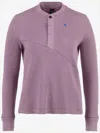 Klättermusen Ribbed Knit Long-sleeved Top With Button Placket In Purple