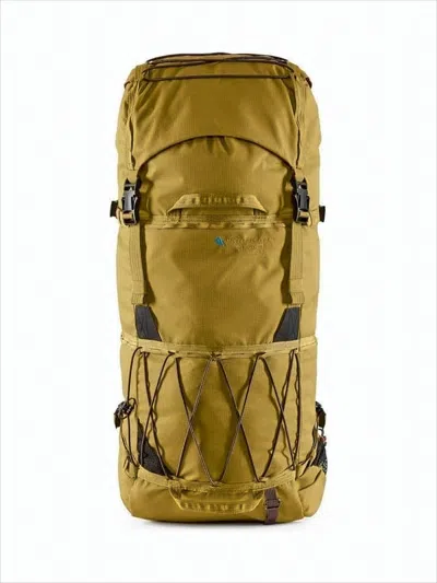 Klättermusen Structured Brown Klattermusen Backpack With Multi-compartment Design In White