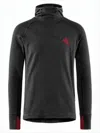 Klättermusen Textured Black Hooded Sweatshirt With Raglan Sleeves In Black