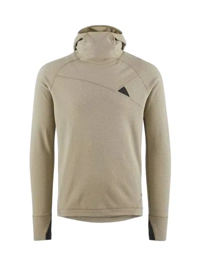 Klättermusen Textured High Neck Hoodie With Raglan Sleeves In White