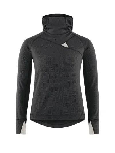 Klättermusen Textured Long-sleeve Turtleneck With High Collar In Burgundy