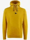 Klättermusen Zip-front Mustard Yellow Hoodie With Geometric Detail In Yellow