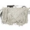 Klutch Women's Vagabond Macrame Cluth Bag In White In White