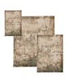 Km Home Axis Abstract 3'3" X 4'10", 5'1" X 7'5", 8' X 10' Area Rug Set, 3 Piece In Tan,multi