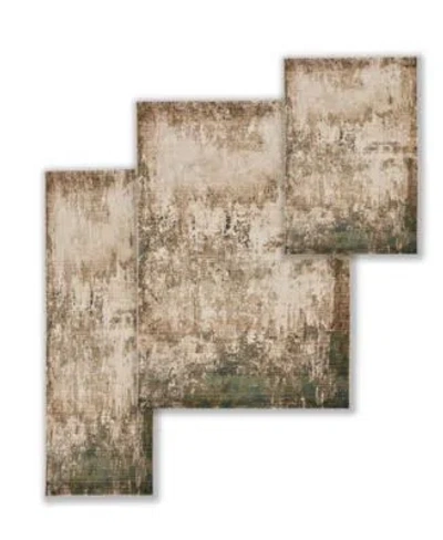 Km Home Axis Abstract Area Rug In Tan,multi