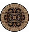 Km Home Closeout!  1592/1015/black Pesaro Black 5'3" X 5'3" Round Area Rug In Black