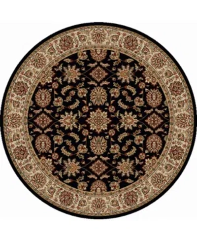 Km Home Closeout!  1592/1015/black Pesaro Black 5'3" X 5'3" Round Area Rug