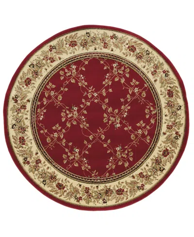 Km Home Closeout!  Pesaro 1590 5'3" X 5'3" Round Area Rug In Red