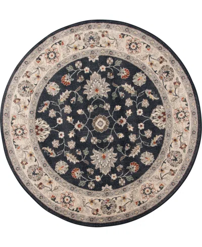 Km Home Closeout!  Poise Pse-7203 5'3" X 5'3" Round Area Rug In Blue