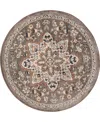 Km Home Closeout!  Poise Pse-7230 5'3" X 5'3" Round Area Rug In Coffee
