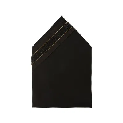 Km Home Collection Black Flake Linen Napkins Set Of 2