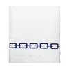 Km Home Collection Blue / White Navy Chain Embroidery Bath Towel In Multi