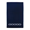 Km Home Collection Blue / White White Chain Embroidery Hand Towel In Blue
