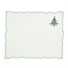 Km Home Collection Christmas Tree Embroidery Linen Placemats Set Of 2 In Multi