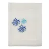 Km Home Collection Coralli - Turquoise Coral Embroidery Linen Tablecloth In Blue/orange