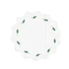 Km Home Collection Flora - Leaves Embroidery Round Placemats Set Of 2 In White