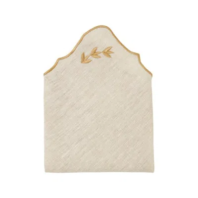Km Home Collection Golden Leaves Linen Napkins Set Of 2 In Yellow