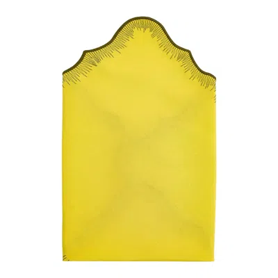 Km Home Collection Helianthus Yellow Cotton Napkin Set Of 2