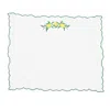 Km Home Collection Lemon Embroidery Linen Placemats Set Of 2 In Yellow