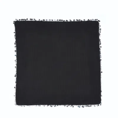 Km Home Collection Macrame Black Napkin
