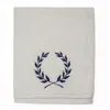 Km Home Collection Navy Blue Petals Embroidered Bath Towel In Blue
