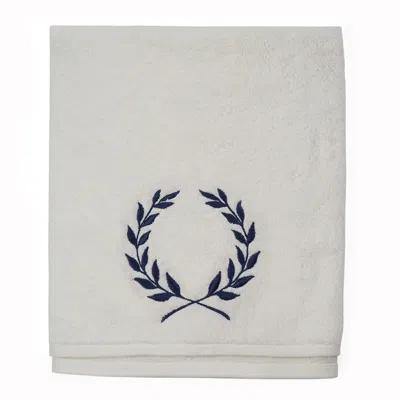 Km Home Collection Navy Blue Petals Embroidered Bath Towel