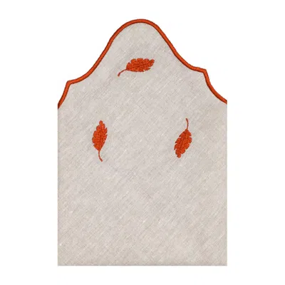 Km Home Collection Neutrals Autumn Flora Napkins Set Of Two