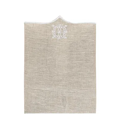 Km Home Collection Neutrals Beige Figura Linen Napkin Set Of 2 In Multi