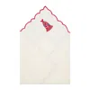Km Home Collection Neutrals Set Of Two Christmas Bell Embroidery Cotton Napkin