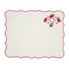 Km Home Collection Neutrals Set Of Two Christmas Gift Embroidery Cotton Placemat In Multi