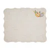 Km Home Collection Neutrals Set Of Two Pumpkin Embroidery Halloween Linen Placemat In Neutral