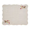 Km Home Collection Neutrals Set Of Two  Squirrel Embroidery Linen Placemat In Multi