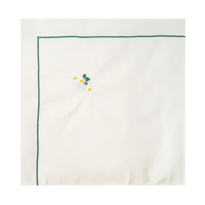 Km Home Collection Papatya - Daisy Embroidery Cotton Tablecloth