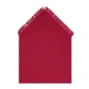 Km Home Collection Red Burgundy Cotton Napkins Set Of Two - Christmas Collection In Red