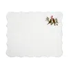 Km Home Collection Set Of 4 Lovebirds Embroidery Cotton Placemats In White