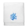 Km Home Collection Turquoise Coral Embroidery Bath Towel In Blue/orange