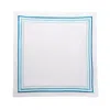 Km Home Collection White Aqua Cotton Napkins Set