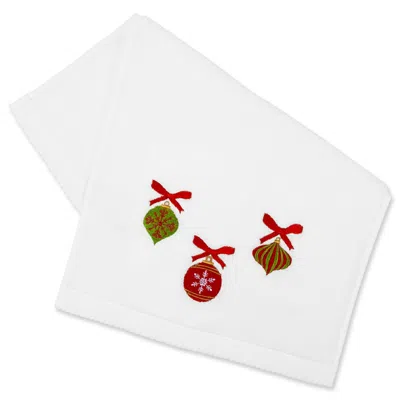 Km Home Collection White Bauble Embroidery Face Towel