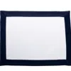 Km Home Collection White / Blue Capri Cotton Placemat Set