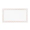 Km Home Collection White Chain Embroidery Cotton Bath Mat In White