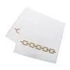 Km Home Collection White Chain Embroidery Face Towel In White