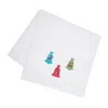 Km Home Collection White Christmas Bells Embroidery Face Towel In White