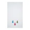Km Home Collection White Christmas Bells Embroidery Hand Towel In White