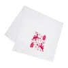 Km Home Collection White Christmas Deer Embroidery Cotton Face Towel In White