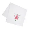 Km Home Collection White Christmas Tree Embroidery Face Towel In White