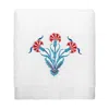 Km Home Collection White Clove Embroidery Bath Towel In White