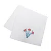Km Home Collection White Clove Embroidery Face Towel In White
