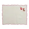 Km Home Collection White Stockings Embroidery Cotton Placemats Set Of 2 In White