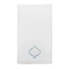 Km Home Collection White Turqoise Catena Embroidery Hand Towel In Multi