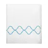 Km Home Collection White Turquoise Catena Embroidery Bath Towel In White